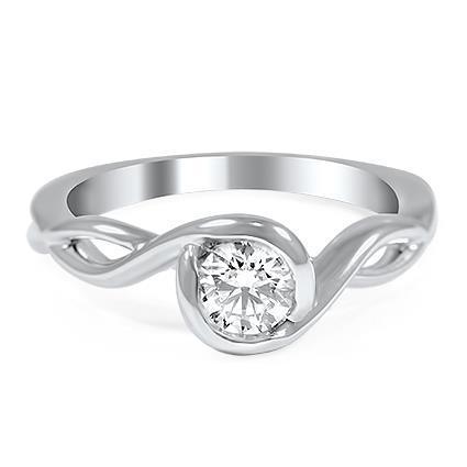 1.25 Carats Round Cut Solitaire Natural Earth Mined Diamond Ring 14K Gold White