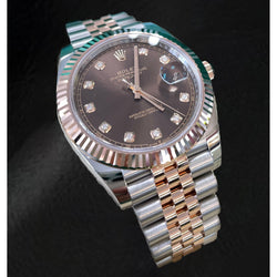 Men's Luxury Brilliant Diamond Rolex – ct 18K Two Tone Gold