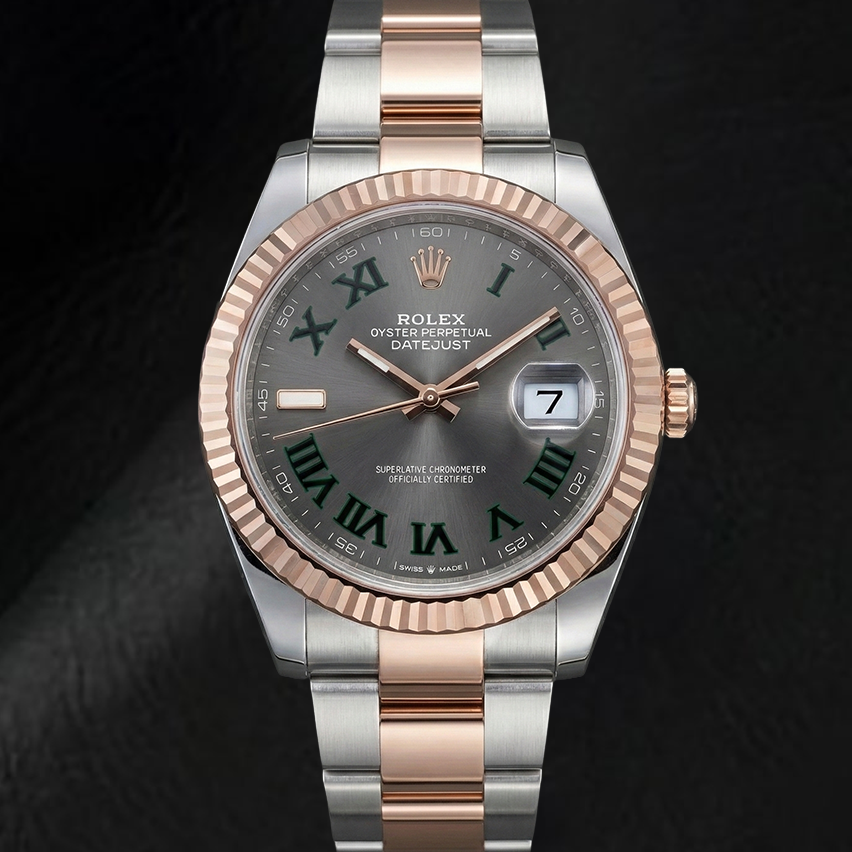 Natural Gemstone Rolex ct Two-Tone 18K Gold – front view