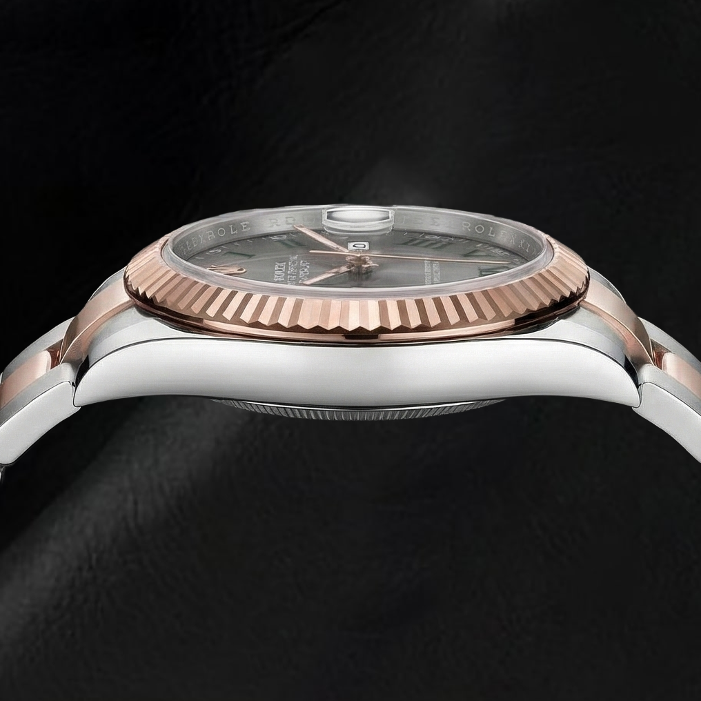 Rolex Two-Tone 18K Gold with Gemstone – angle view