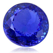Blue Tanzanite Round Cut Loose Sapphires Natural in Gold – front view