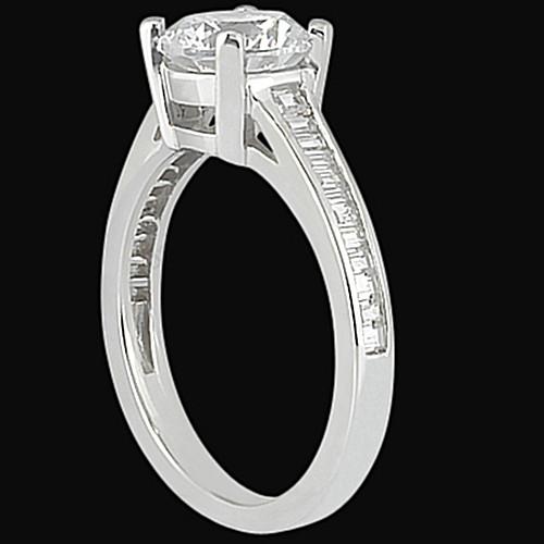 Channel Setting Natural Earth Mined Diamond 2.31 Carat Engagement Solitaire Ring