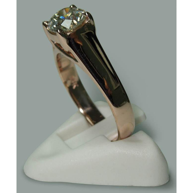 2.01 Carat Round Natural Earth Mined Diamond Solitaire Ring Jewelry New Rose Gold 14K
