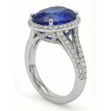 12 Carat Oval Sapphire Halo Ring