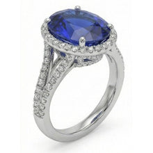 12 Carat Oval Sapphire Halo Ring