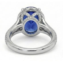 12 Carat Oval Sapphire Halo Ring