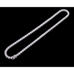 12 Carat Lab Grown Tennis Necklace 18 Inch Chain White Gold 14K