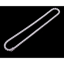 12 Carat Lab Grown Tennis Necklace 18 Inch Chain White Gold 14K