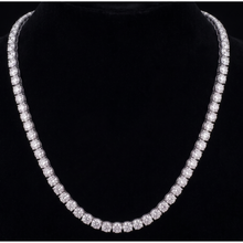 12 Carat Lab Grown Tennis Necklace 18 Inch Chain White Gold 14K