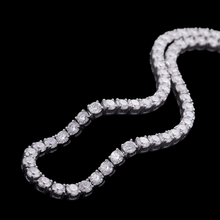 12 Carat Lab Grown Tennis Necklace 18 Inch Chain White Gold 14K