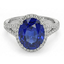 IGI CERTIFIED 12 Carat Oval Sapphire Halo Ring