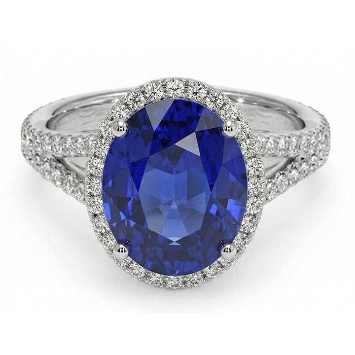 IGI CERTIFIED 12 Carat Oval Sapphire Halo Ring