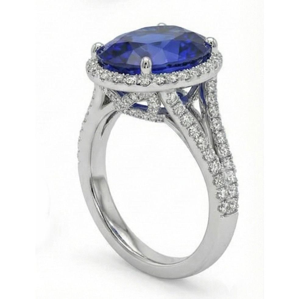 IGI CERTIFIED 12 Carat Oval Sapphire Halo Ring