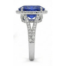 IGI CERTIFIED 12 Carat Oval Sapphire Halo Ring