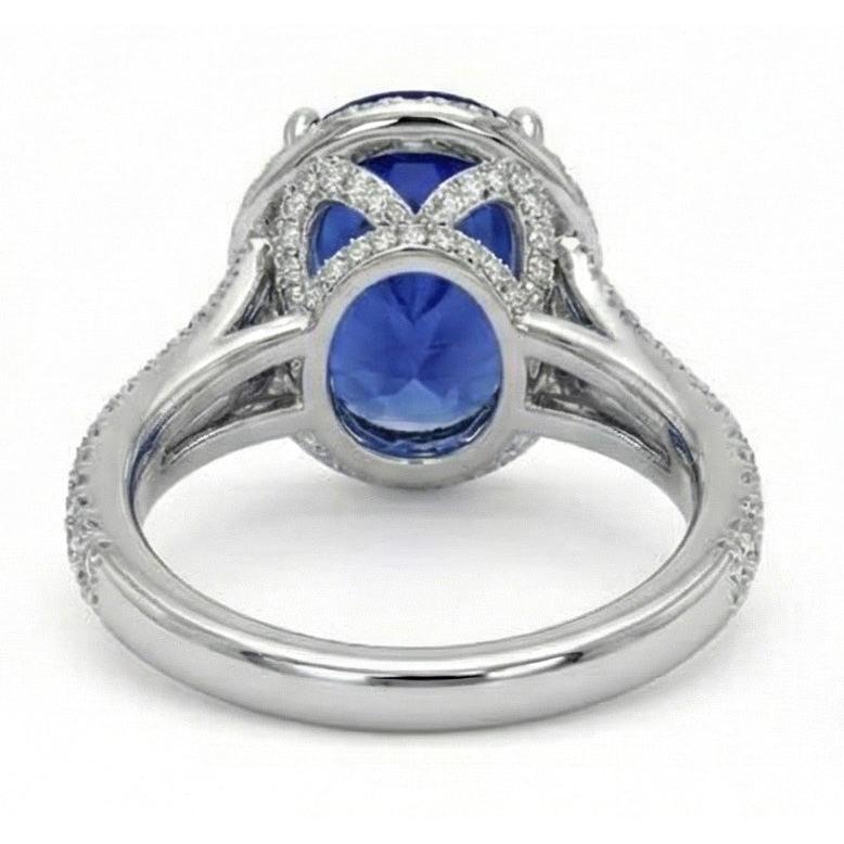 IGI CERTIFIED 12 Carat Oval Sapphire Halo Ring