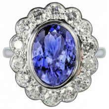 12ct Tanzanite Halo Cocktail Ring