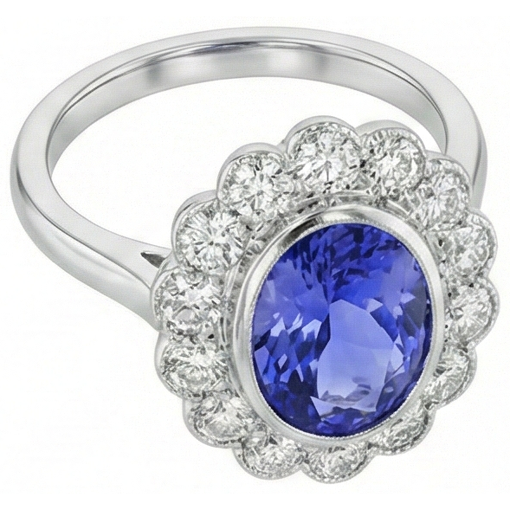 12ct Tanzanite Halo Cocktail Ring