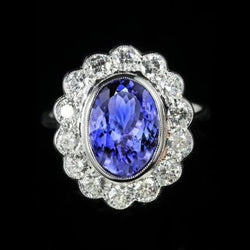 12ct Tanzanite Halo Cocktail Ring