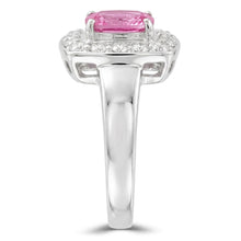 13 Ct Cushion Cut Kunzite And Natural Earth Mined Diamond Ring White Gold 14K
