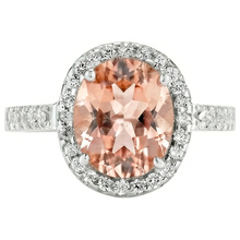 13 Ct Morganite And Natural Earth Mined Diamond Wedding Ring Solid White Gold