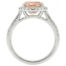 13 Ct Morganite And Natural Earth Mined Diamond Wedding Ring Solid White Gold
