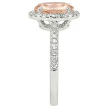 13 Ct Morganite And Natural Earth Mined Diamond Wedding Ring Solid White Gold
