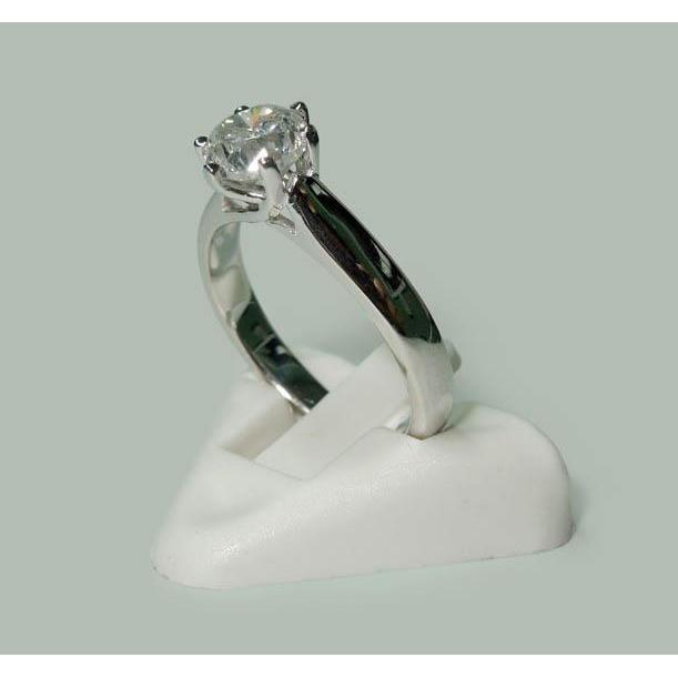 1.30 Carat Natural Earth Mined Diamond Solitaire Ring White Gold 14K