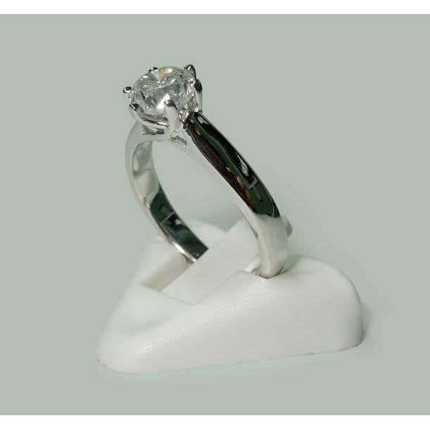 1.30 Carat Natural Earth Mined Diamond Solitaire Ring White Gold 14K
