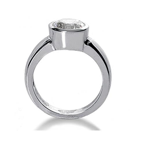 4.02 Carat Natural Earth Mined Diamond Solitaire Ring White Gold 14K