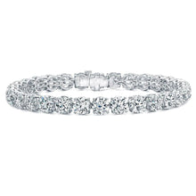 13.65 Ct Round Prong Set Real Diamond Tennis Bracelet White Gold Jewelry