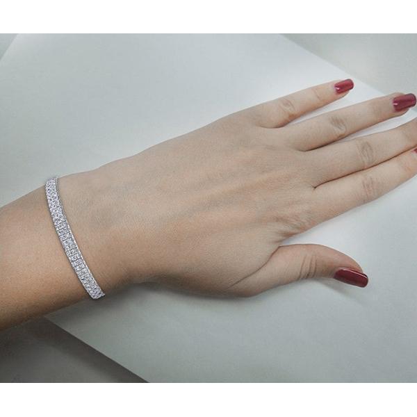 13 Carats Gorgeous Princess Cut Natural Earth Mined Diamonds Carpet Bracelet