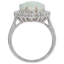 natural round opal 14.25ct ring top view