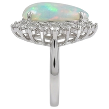 natural round opal 14.25ct ring profile view
