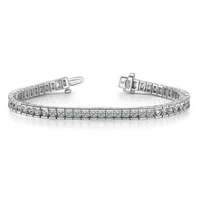 14 Carats Round Cut Real Diamonds Box Tennis Bracelet White Gold 14K