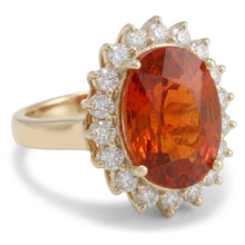 14 Ct Brilliant Cut Garnet And Natural Earth Mined Diamonds Engagement Ring Gold 14K
