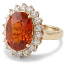 14 Ct Brilliant Cut Garnet And Natural Earth Mined Diamonds Engagement Ring Gold 14K