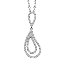 14 Ct Gorgeous Round Cut Real Diamonds Wavy Teardrop Pendant Necklace