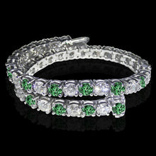14 Ct. White Green Real Diamonds Tennis Bracelet White Gold