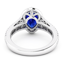 14 Karat White Gold Antique Blue Sapphire Precious Stone Ring 3