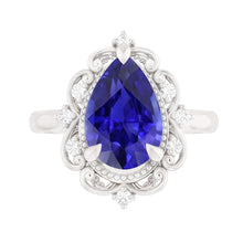 14 Karat White Gold Blue Sapphire Colored Stone Ring – 2.25-ct