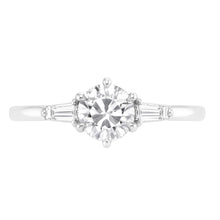 14 Karat White Gold Brilliant Diamond Three Stone Ring – 2-ct