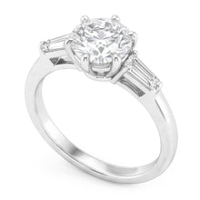 14 Karat White Gold Brilliant Diamond Three Stone Ring – 2-ct