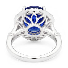 14 Karat White Gold Gemstone Ring with Royal Blue Sapphire