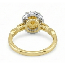 14.75 Carats Oval Cut Citrine And Natural Earth Mined Diamonds Wedding Ring Yellow Gold