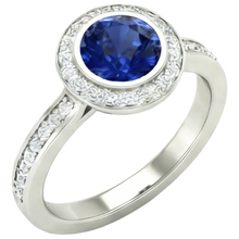 14K Bezel Ceylon Sapphire Natural Earth Mined DIAMOND ( NOT LAB GROWN ) Engagement Ring 3.42 Carats