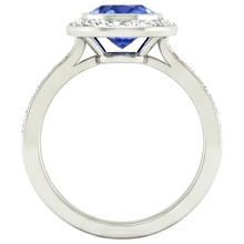 14K Bezel Ceylon Sapphire Natural Earth Mined DIAMOND ( NOT LAB GROWN ) Engagement Ring 3.42 Carats