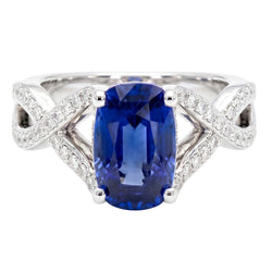 14K Gold 8 Carat Sapphire Engagement Ring