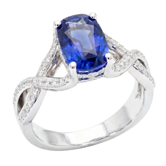 14K Gold 8 Carat Sapphire Engagement Ring