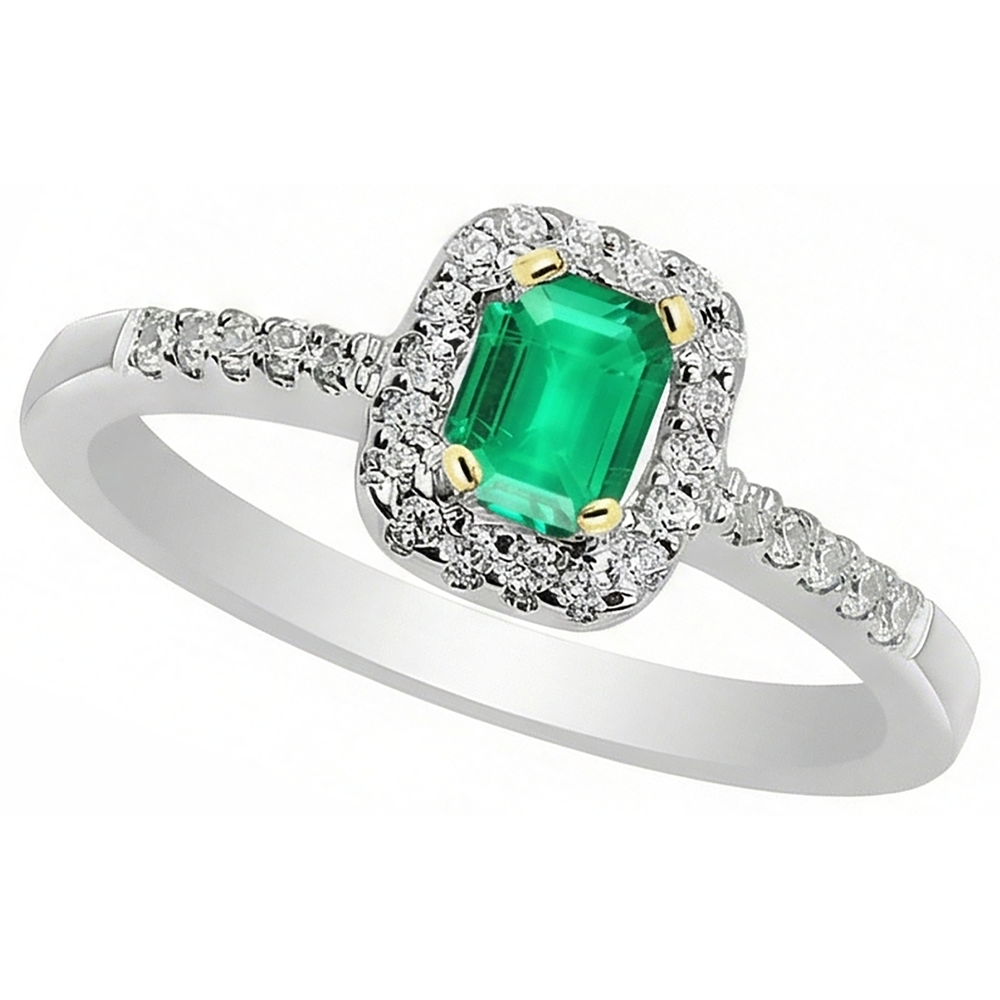 Natural Fine Emerald Colored Stone Ring – profile view