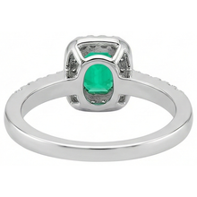 Natural Fine Emerald Colored Stone Ring – back view